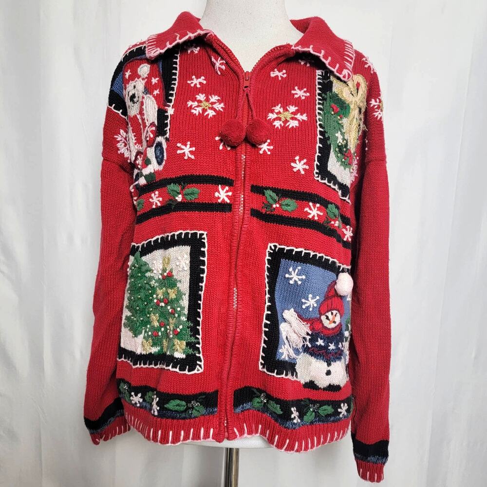 Vintage Tiara Knit Christmas Sweater SZ Medium